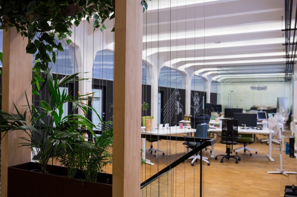 office with plants